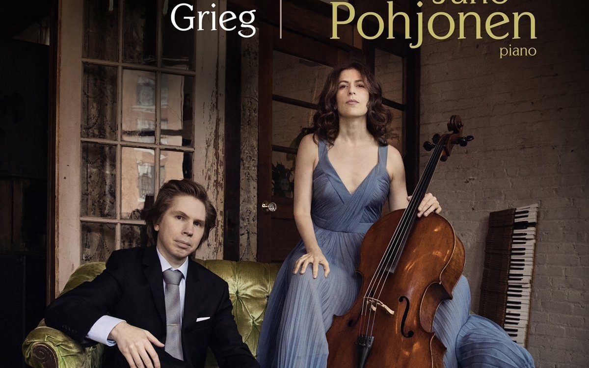 The album cover to Inbal Segev and Juho Pohjonen's album titled "Chopin, Schumann, Grieg"