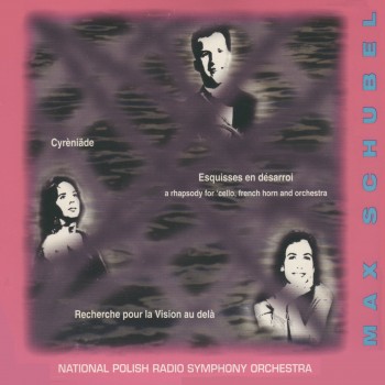 The cover to Inbal Segev's album with the National Polish Radio Symphony featuring an abstract design with three painted portraits.